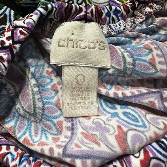Chico's Pastel Multi Color Soft Jersey Knit Dress Sz Small Excellent Cond - Picture 3 of 3